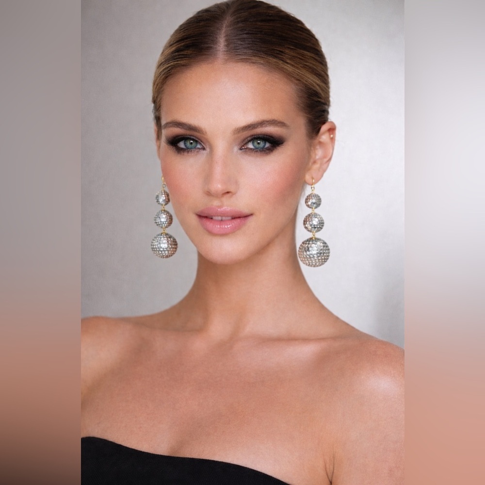 70s disco ball earrings - lightweight